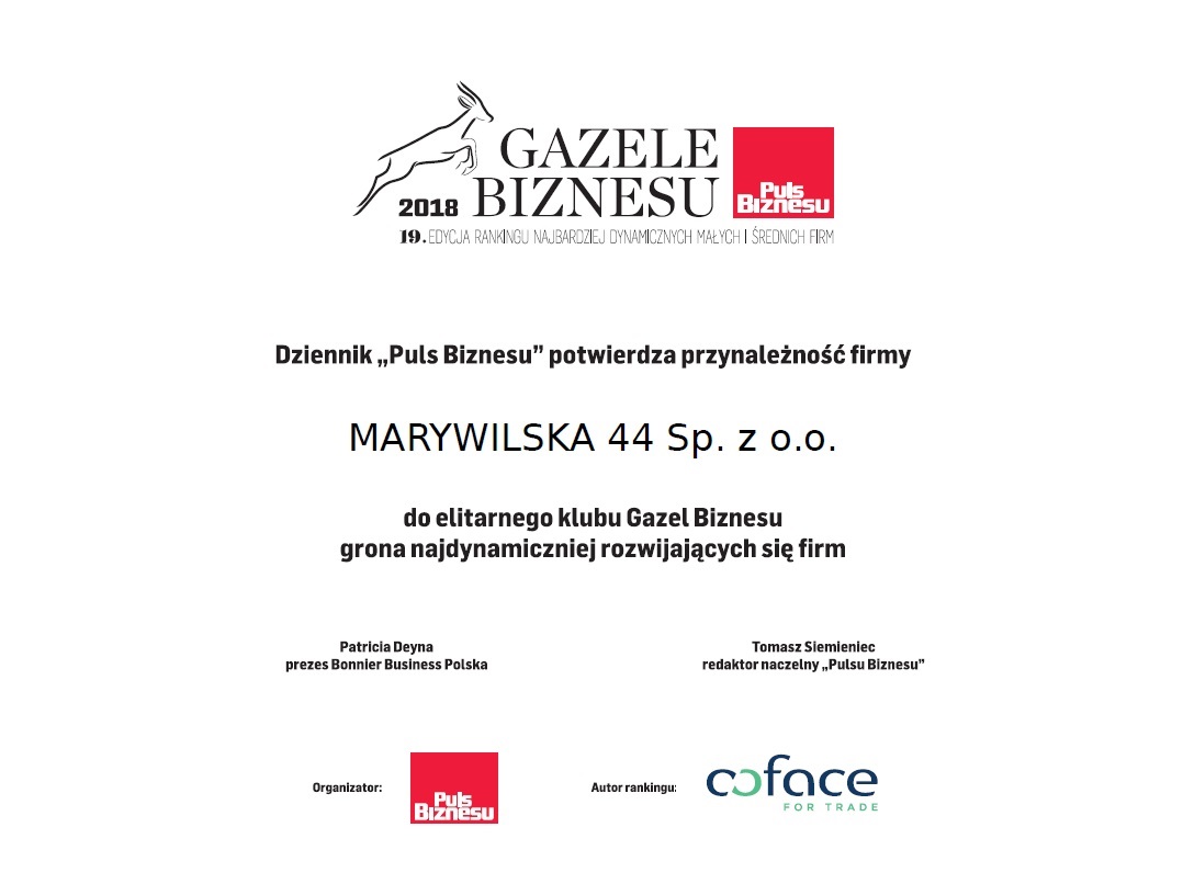 Gazele Biznesu 2018 Marywilska 44