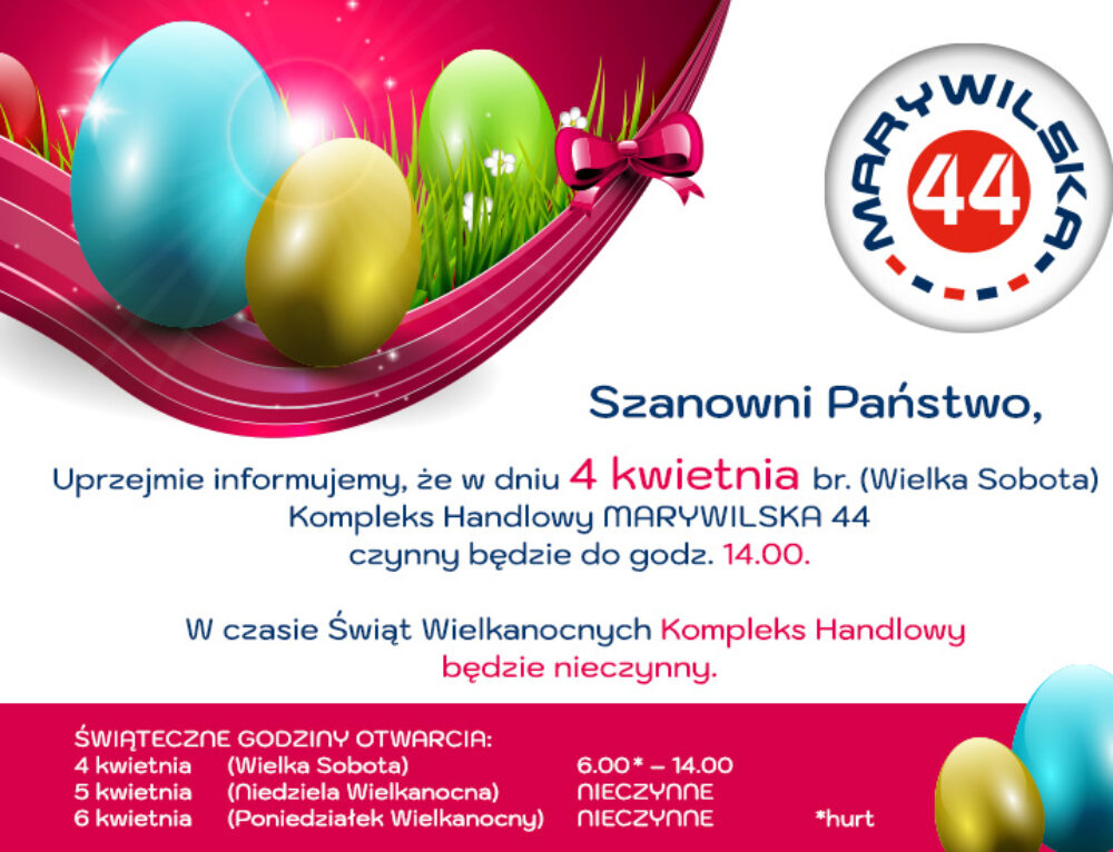 Zmiany w godzinach otwarcia podczas Świąt Wielkanocnych